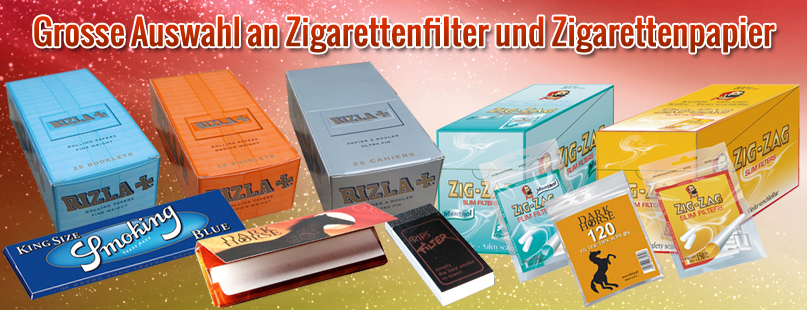 Zigarettenpapier und Zigarettenfilter günstig online kaufen / bestellen - Online Zigarettenshop für Tabakwaren